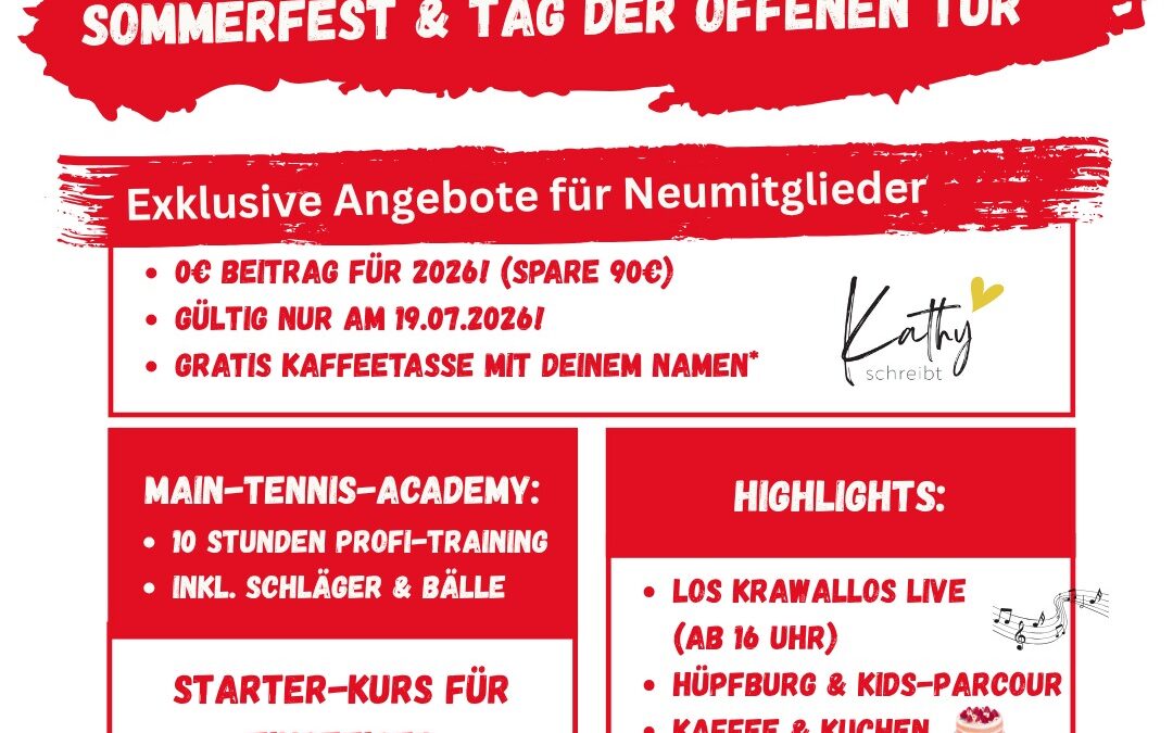 Sommerfest & Tag der offenen Tür am 19. Juli